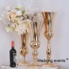 Pillar Stands For Flower Gold Wedding Centerpieces