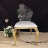 Gold wedding steel chair transparent acrylic back led