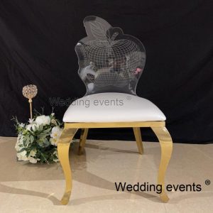 gold wedding steel chair