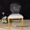 Wedding chair suppliers acrylic back remote control led