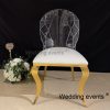 Wedding chair design clear acrylic backrest luminous led