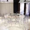 Round Table Dining Sets Clear Acrylic Luxury