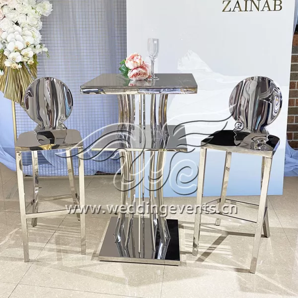 silver cocktail table set