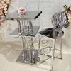 Silver Cocktail Table Set Square Stainless Steel