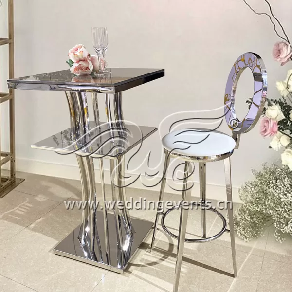 silver cocktail table set