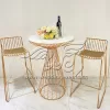 Cocktails Table Rose Gold Iron Gilded Frame