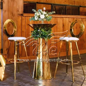 Gold Round Cocktail Table