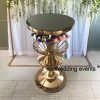 Tall cocktail table rose gold stainless steel round