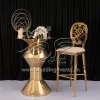 Cocktail Table Rental Gold Stainless Steel Metal