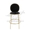 Upholstered Bar Stool Red Velvet Seat