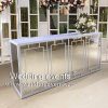 Counter Wine Bar Silver Mirror Rectangle Cabinet