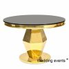 Mirror glass cake table round metal frame party