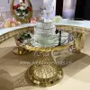 Wedding Cake Table Gold Stainless Steel Round