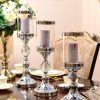 Candle Stand Set Silver Wedding Tabletop Decorative