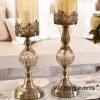 Metal Candlesticks Holders Decoration Set Of 2