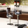 Candle Holder Set Transparent Crystal Candlestick