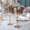 Glass stemware gold rimmed drinking