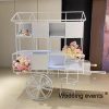 Candy cart white color wedding decor