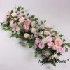 Artificial flower rows romantic wedding decoration