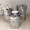 Flower Plinth Engraving Design Silver Pedestals