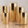 Gold flower pillars round wedding event