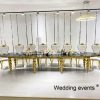 Mirror table wedding events oval design