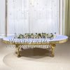 Oval Dining Tables White MDF Top With Mermaid Legs