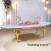 Oval dining table modern white MDF top