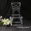 Plastic chair wedding furniture cross back clear acrylic