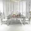 Silver And White Wedding Tables Restaurant Dining