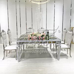Silver And White Wedding Tables
