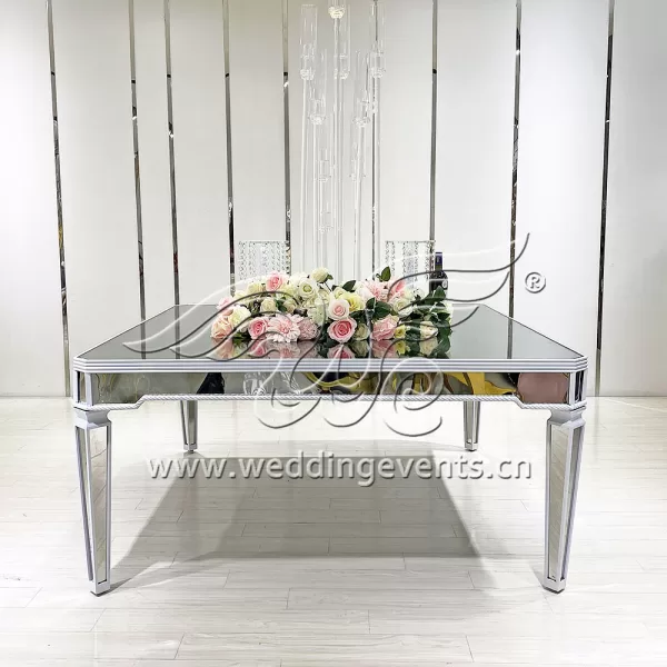 Silver And White Wedding Tables