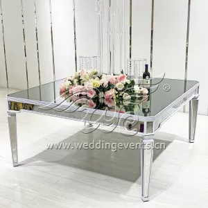 Silver And White Wedding Tables