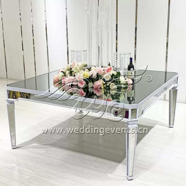 Silver And White Wedding Tables