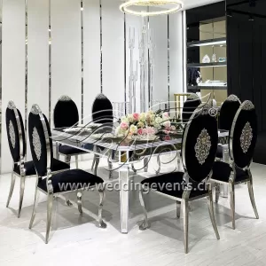Silver And White Wedding Tables