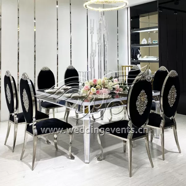 Silver And White Wedding Tables