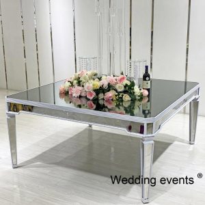 Silver and white wedding tables