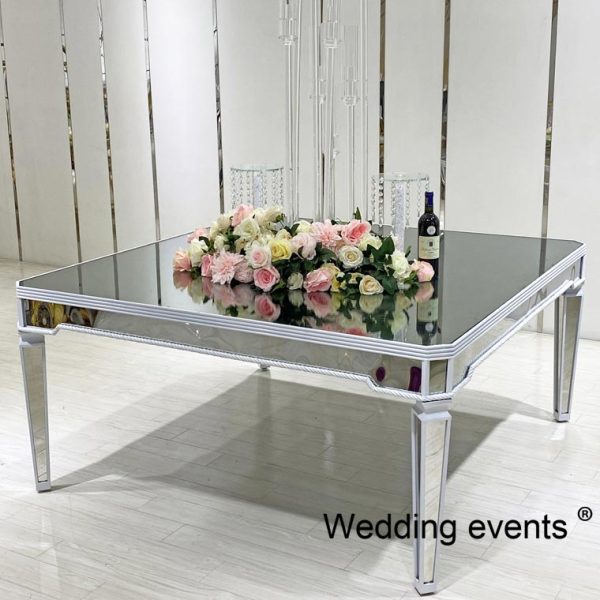 Silver and white wedding tables