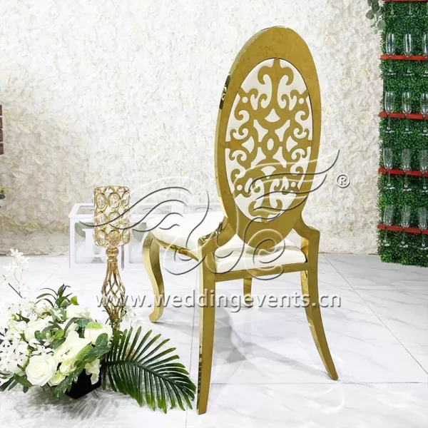Throne Chair For Wedding Oval Fancy Pattern Backrest