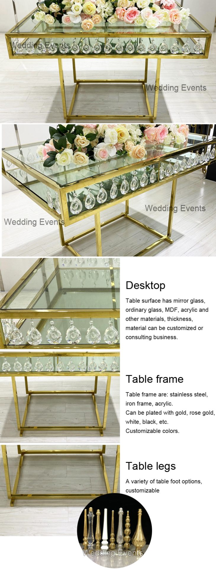Crystal Wedding Cake Table