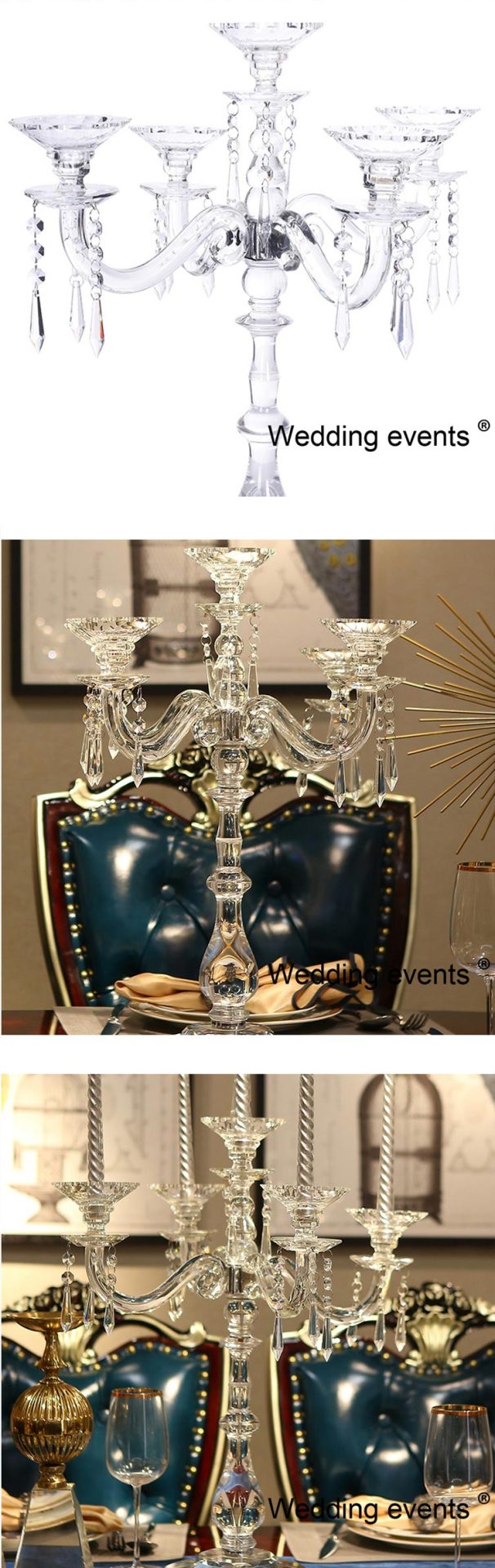 Crystal Candlesticks Holder