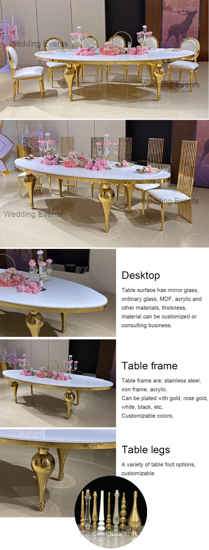 Oval dining table