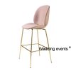 Bar stool with backs pink velvet beetle chair