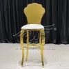 Stainless Steel Bar Stools Gold Flower Back