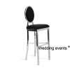 Bar stool black silver frame round back