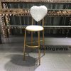 Height bar stool heart back gold metal