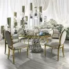 Dining Table Round Mirror Glass Top Modern