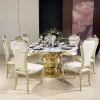 Round Dining Table Set Ball Base Design