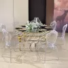 Crystal Wedding Table Round Mirror Glass Top