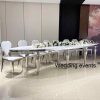 Event tables rental MDF top silver stainless steel legs